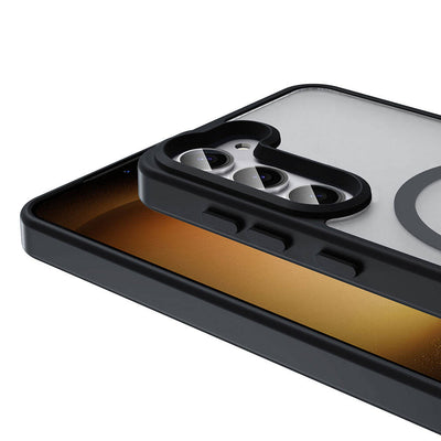 Galaxy S23 Kılıf M-safe Şarj Özellikli Mat Arka Yüzey Zore Sio Kapak Koyu Mor