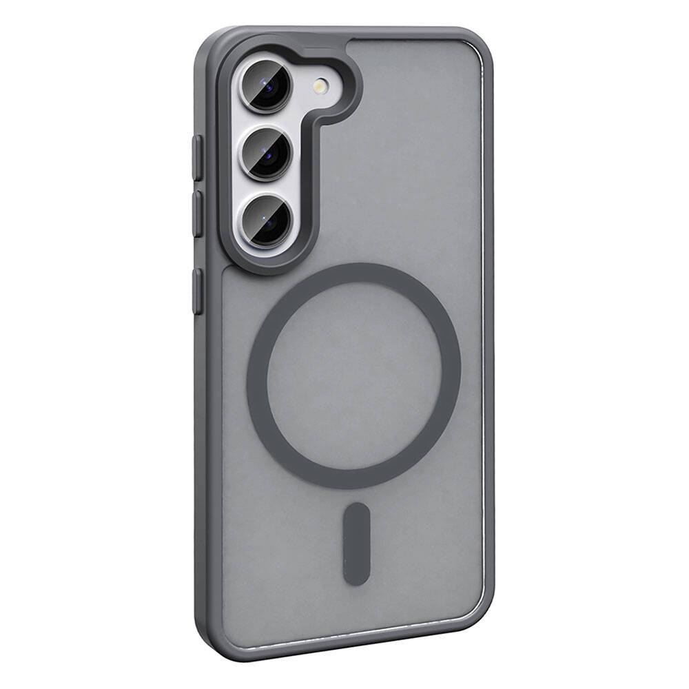 Galaxy S23 Kılıf M-safe Şarj Özellikli Mat Arka Yüzey Zore Sio Kapak Lacivert