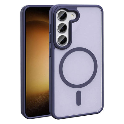 Galaxy S23 Kılıf M-safe Şarj Özellikli Mat Arka Yüzey Zore Sio Kapak Siyah