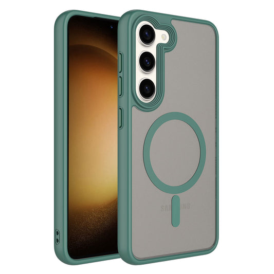 Galaxy S23 Kılıf Mat Arka Yüzey Wireless Şarj Özellikli Zore Flet M-safe Kılıf