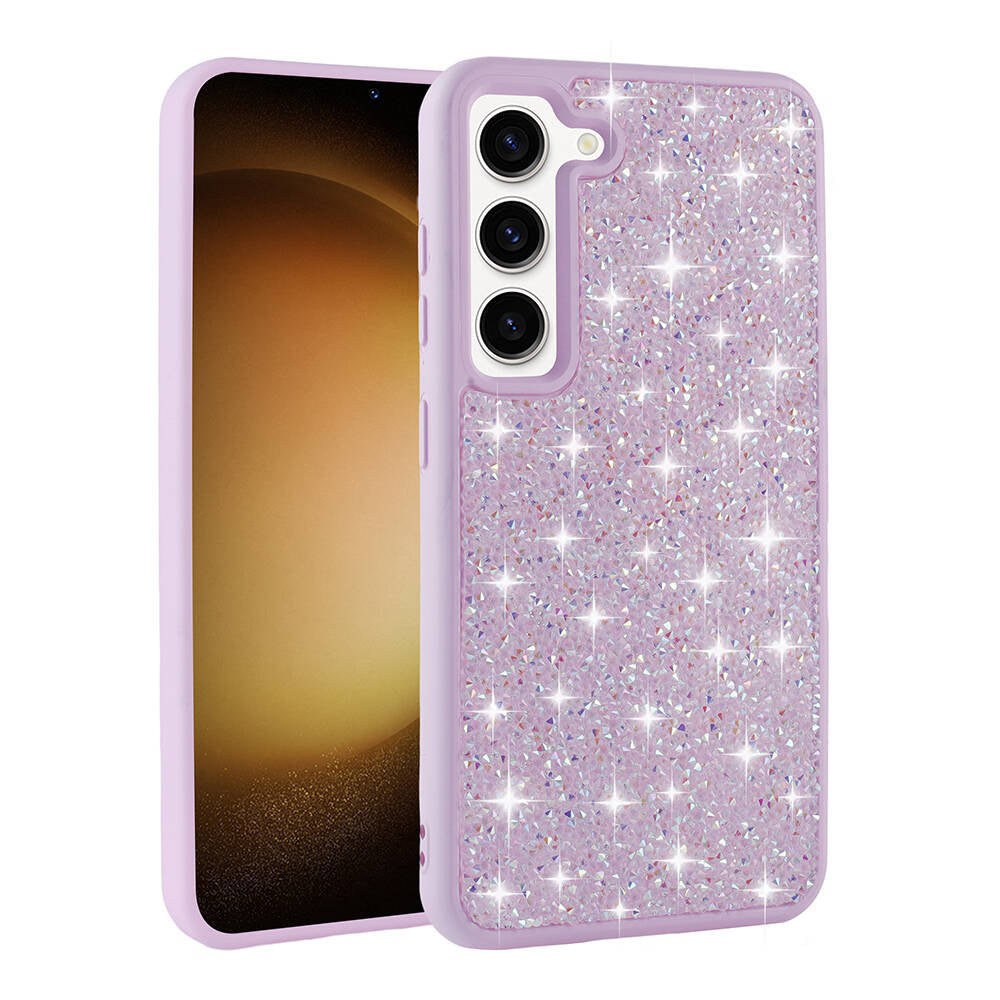 Galaxy S23 Kılıf Parlak Taşlı Tasarım Zore Pırlanta Kapak Beyaz