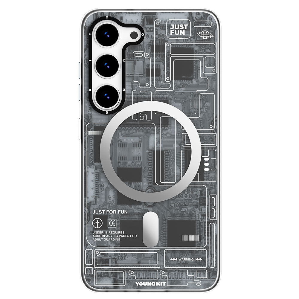 Galaxy S23 Plus Kılıf Magsafe Şarj Özellikli YoungKit Technology Serisi Kapak Siyah