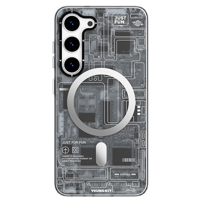 Galaxy S23 Plus Kılıf Magsafe Şarj Özellikli YoungKit Technology Serisi Kapak Siyah