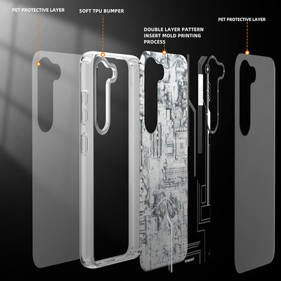 Galaxy S23 Plus Kılıf YoungKit Technology Serisi Kapak Mavi