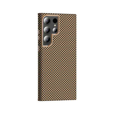 Galaxy S23 Ultra Kılıf M-safe Şarj Özellikli Karbon Fiber Görünümlü Zore Gros Kapak Gri-Siyah
