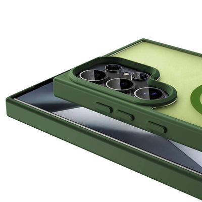 Galaxy S23 Ultra Kılıf M-safe Şarj Özellikli Mat Arka Yüzey Zore Sio Kapak Koyu Mor