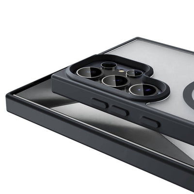 Galaxy S23 Ultra Kılıf M-safe Şarj Özellikli Mat Arka Yüzey Zore Sio Kapak Koyu Mor