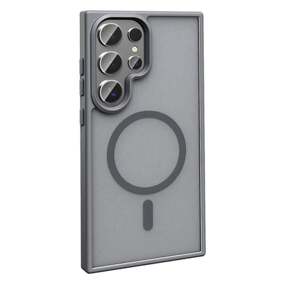 Galaxy S23 Ultra Kılıf M-safe Şarj Özellikli Mat Arka Yüzey Zore Sio Kapak Siyah