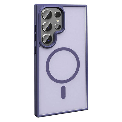 Galaxy S23 Ultra Kılıf M-safe Şarj Özellikli Mat Arka Yüzey Zore Sio Kapak Gri