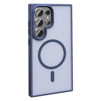 Galaxy S23 Ultra Kılıf M-safe Şarj Özellikli Mat Arka Yüzey Zore Sio Kapak Gri