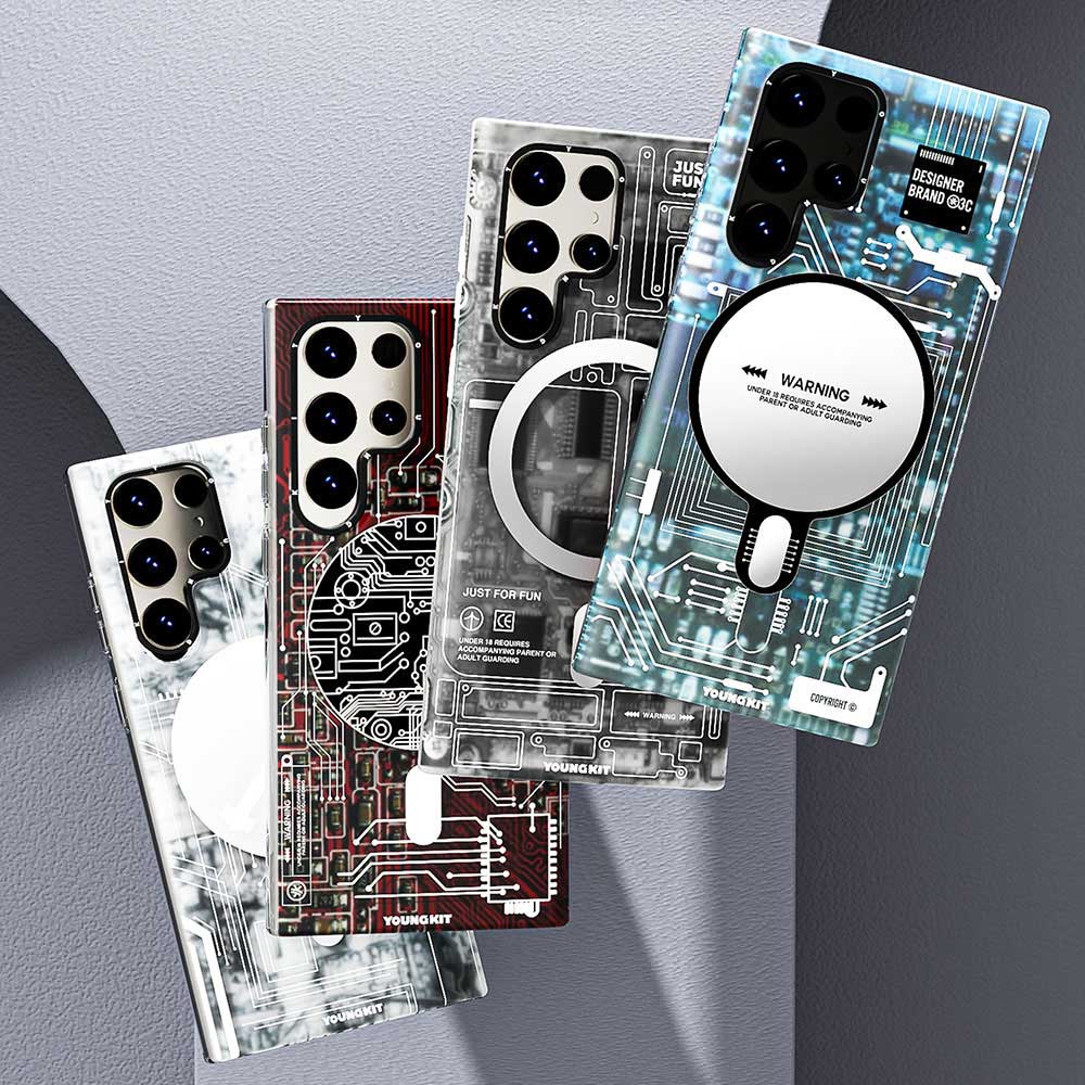 Galaxy S23 Ultra Kılıf M-safe Şarj Özellikli YoungKit Technology Serisi Kılıf