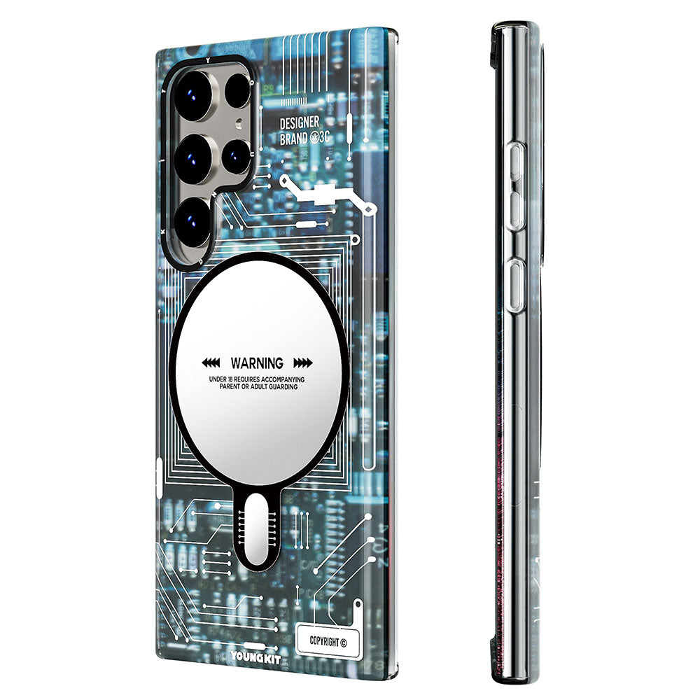 Galaxy S23 Ultra Kılıf M-safe Şarj Özellikli YoungKit Technology Serisi Kılıf