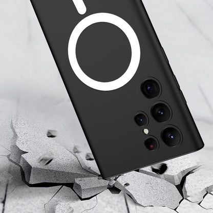 Galaxy S23 Ultra Kılıf Wireless Şarj Özellikli Zore Kıpta M-safe Silikon Kılıf