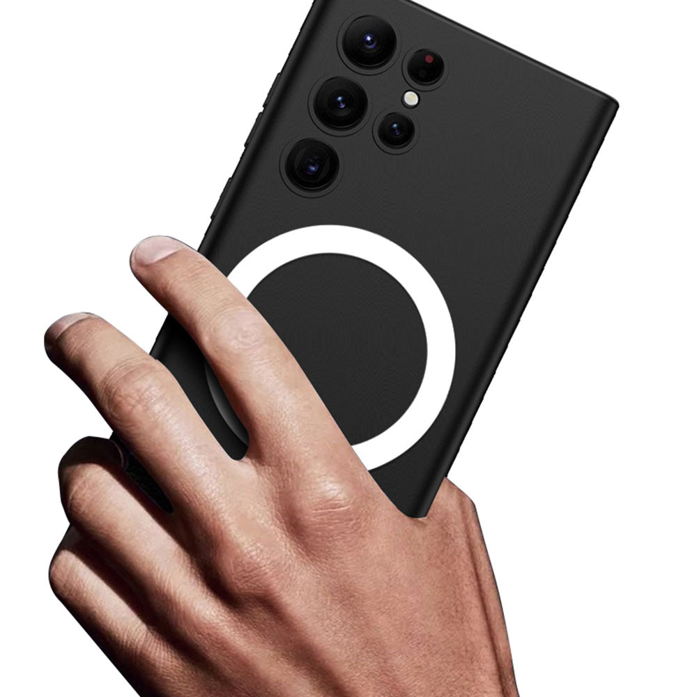 Galaxy S23 Ultra Kılıf Wireless Şarj Özellikli Zore Kıpta M-safe Silikon Kılıf