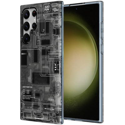 Galaxy S23 Ultra Kılıf YoungKit Technology Serisi Kapak Beyaz