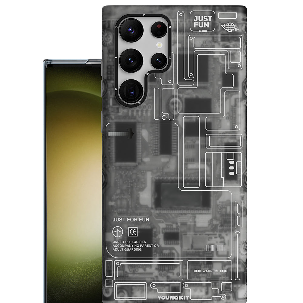 Galaxy S23 Ultra Kılıf YoungKit Technology Serisi Kapak Kırmızı