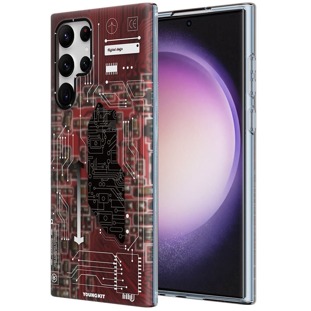 Galaxy S23 Ultra Kılıf YoungKit Technology Serisi Kapak Kırmızı