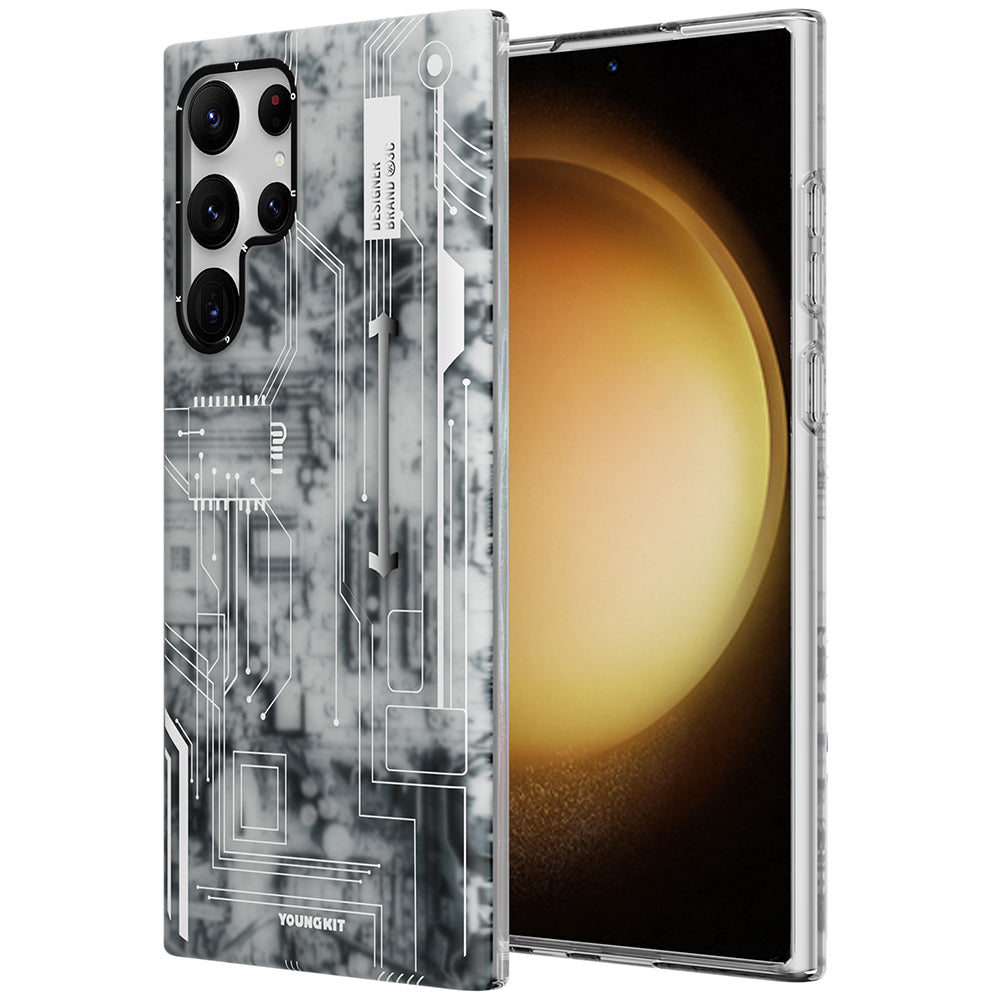 Galaxy S23 Ultra Kılıf YoungKit Technology Serisi Kapak Beyaz