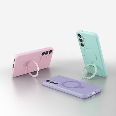 Galaxy S24 FE Kılıf M-safe Şarj Özellikli Standlı Zore Samara Kapak Lacivert