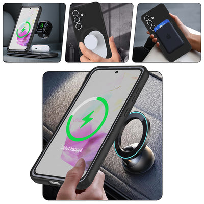 Galaxy S24 FE Kılıf M-safe Şarj Özellikli Standlı Zore Samara Kapak Lila