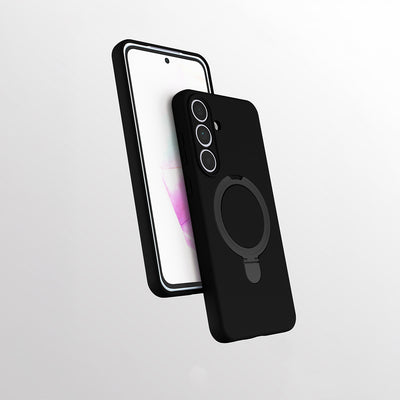 Galaxy S24 FE Kılıf M-safe Şarj Özellikli Standlı Zore Samara Kapak Siyah