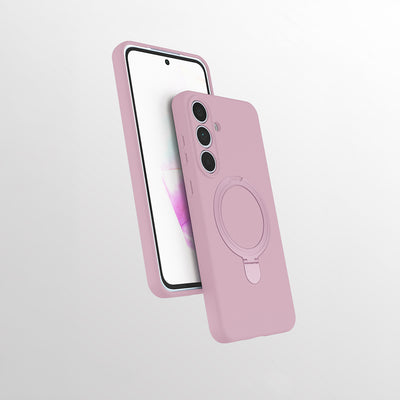 Galaxy S24 FE Kılıf M-safe Şarj Özellikli Standlı Zore Samara Kapak Pembe