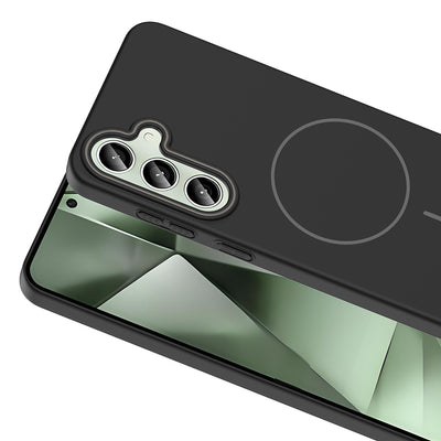 Galaxy S24 FE Kılıf M-safe Şarj Özellikli Zore Ruby Sert Kapak Mürdüm