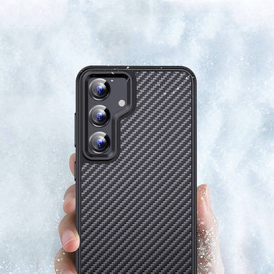 Galaxy S24 Kılıf Aramid Karbon Fiber Magsafe Özellikli Wlons Radison Kapak Siyah