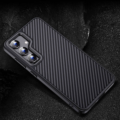 Galaxy S24 Kılıf Aramid Karbon Fiber Magsafe Özellikli Wlons Radison Kapak Siyah