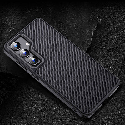 Galaxy S24 Kılıf Aramid Karbon Fiber Magsafe Özellikli Wlons Radison Kapak Siyah