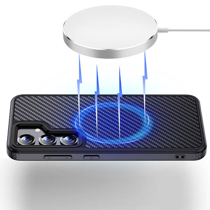 Galaxy S24 Kılıf Aramid Karbon Fiber M-safe Özellikli Wlons Radison Kılıf