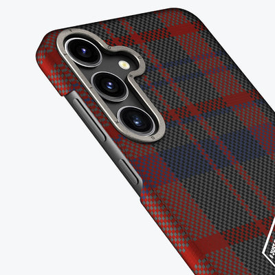 Galaxy S24 Kılıf Ekose Desenli Youngkit Gezhi Serisi Kapak Kahverengi