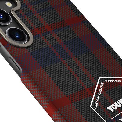 Galaxy S24 Kılıf Ekose Desenli Youngkit Gezhi Serisi Kapak Kahverengi