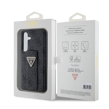 Galaxy S24 Kılıf Guess Orjinal Lisanslı 4G Desenli Üçgen Logolu Standlı Deri Kılıf