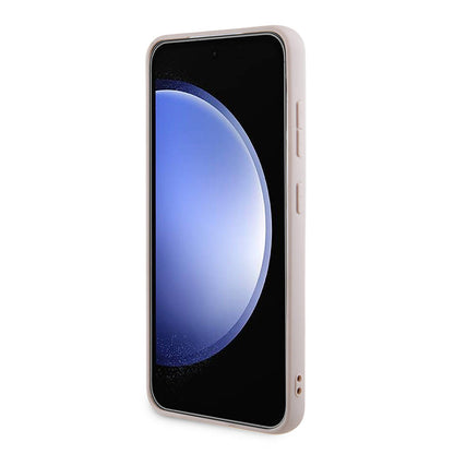 Galaxy S24 Kılıf Guess Orjinal Lisanslı PU Deri Yazı ve 4G Metal Logolu Desenli Kılıf