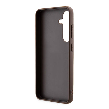 Galaxy S24 Kılıf Guess Orjinal Lisanslı PU Deri Yazı ve 4G Metal Logolu Desenli Kılıf