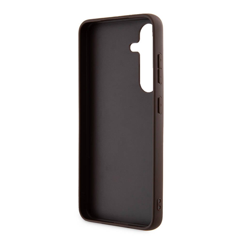 Galaxy S24 Kılıf Guess Orjinal Lisanslı PU Üçgen Logo 4G Desenli Kılıf
