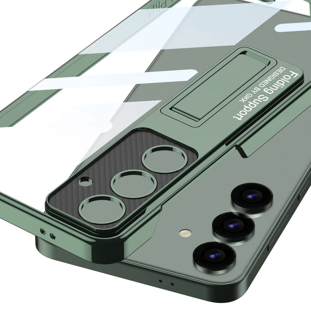 Galaxy S24 Kılıf Kamera Korumalı Şeffaf Tasarımlı Zore Lego Standlı Kılıf