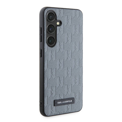 Galaxy S24 Kılıf Karl Lagerfeld Orjinal Lisanslı Saffiano Monogram Metal Logo Kapak Siyah