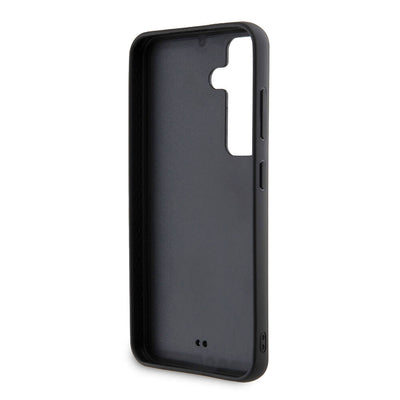 Galaxy S24 Kılıf Karl Lagerfeld Taşlı Metal Logo Orjinal Lisanslı Kapak Siyah