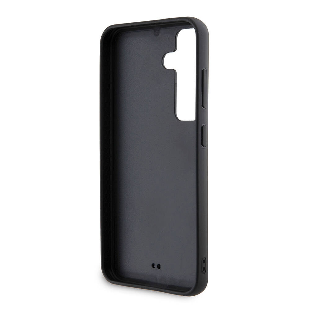 Galaxy S24 Kılıf Karl Lagerfeld Taşlı Metal Logo Orjinal Lisanslı Kapak Siyah