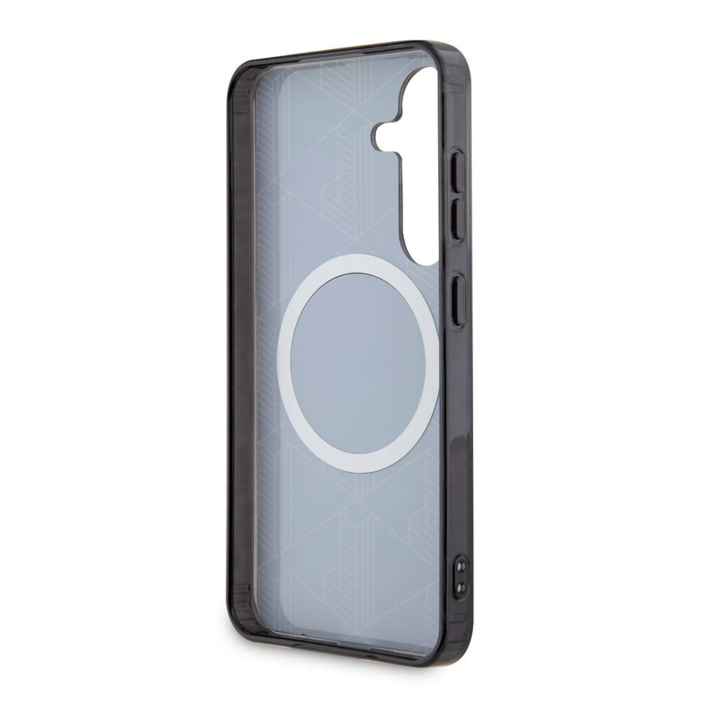Galaxy S24 Kılıf Lacoste Orjinal Lisanslı M-safe Şarj Özellikli Çift Katmanlı Timsah Logolu Blend Monogram Kılıf
