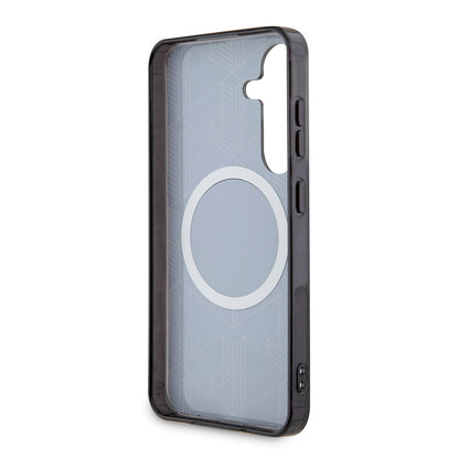 Galaxy S24 Kılıf Lacoste Orjinal Lisanslı M-safe Şarj Özellikli Çift Katmanlı Timsah Logolu Blend Monogram Kılıf