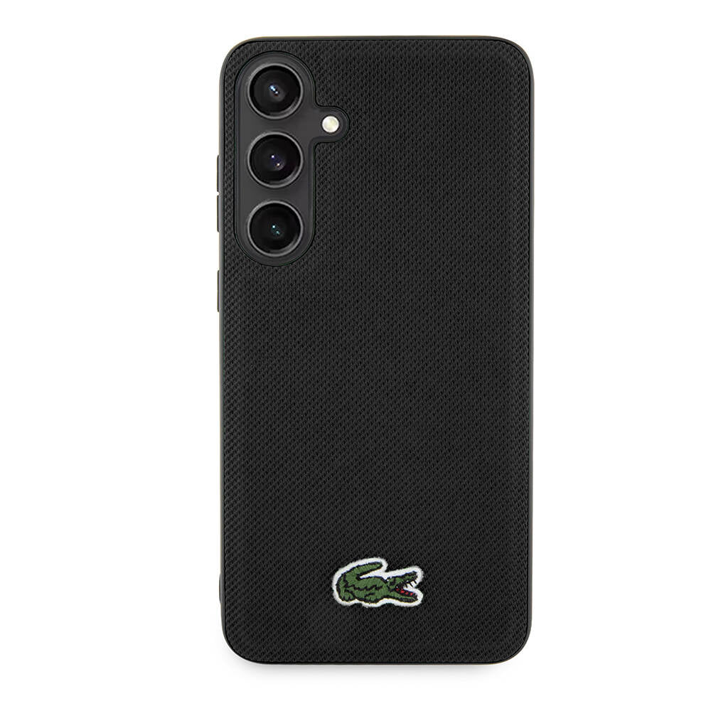 Galaxy S24 Kılıf Lacoste Orjinal Lisanslı PU Pike Desenli Arka Yüzey İkonik Timsah Dokuma Logolu Kapak Yeşil