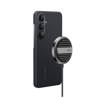 Galaxy S24 Kılıf M-safe Şarj Özellikli Karbon Fiber Benks Montage ArmorAir Kevlar Kılıf