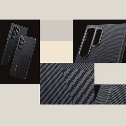 Galaxy S24 Kılıf M-safe Şarj Özellikli Karbon Fiber Benks Montage ArmorAir Kevlar Kılıf