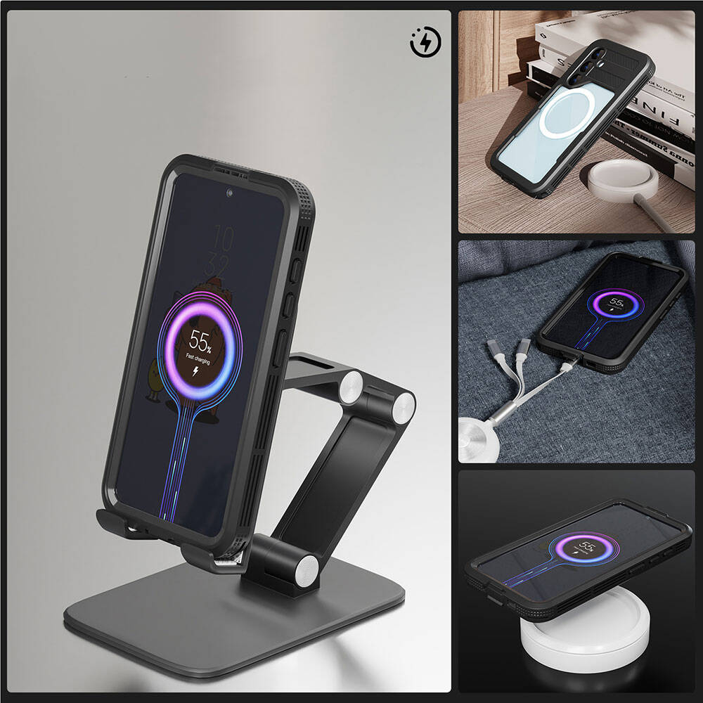 Galaxy S24 Kılıf M-safe Şarj Özellikli 1-1 Su Geçirmez Kılıf