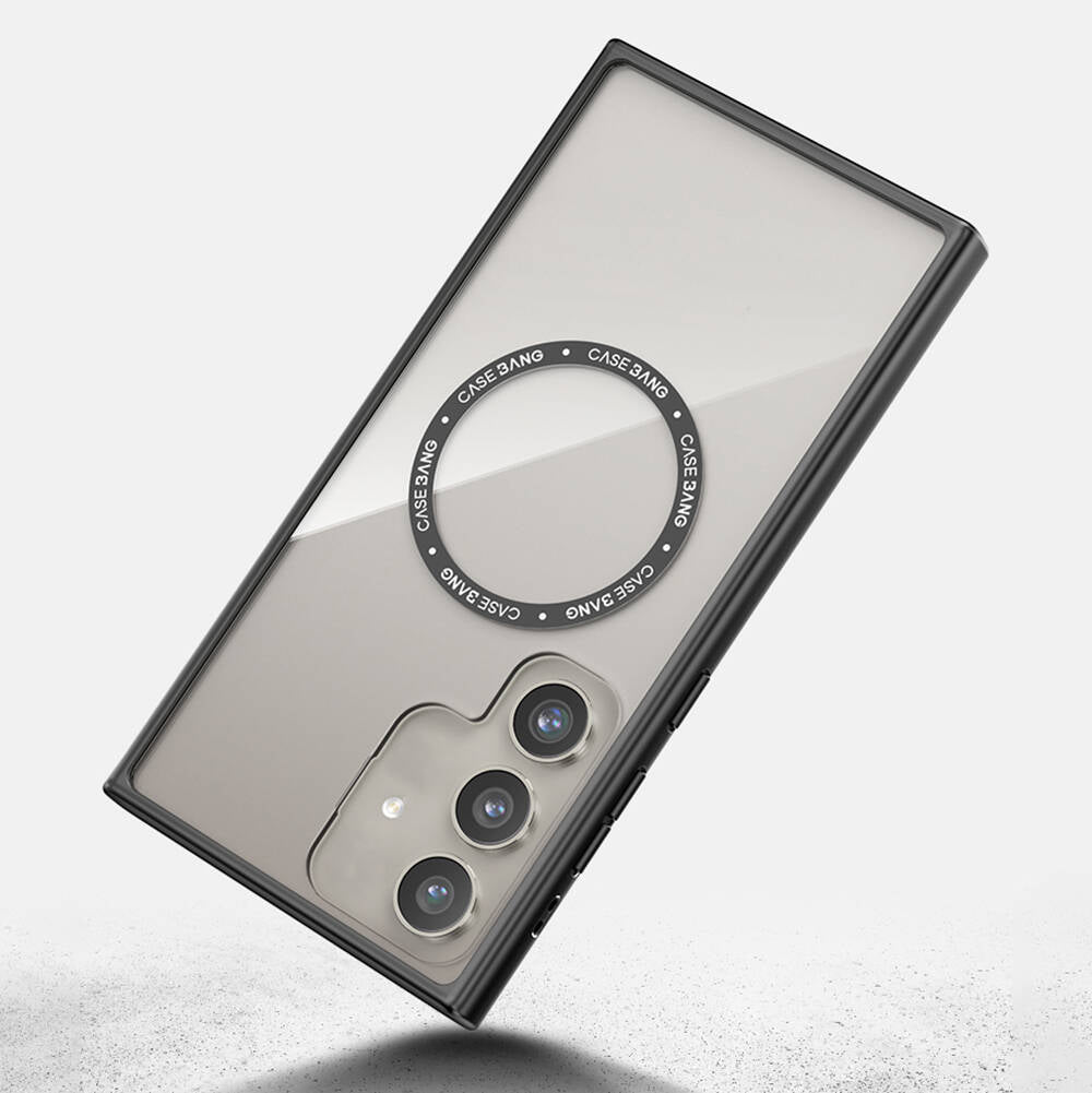 Galaxy S24 Kılıf Magsafe Şarj Özellikli Casebang Body Frame Kapak Siyah