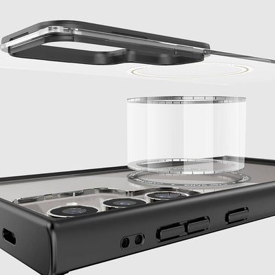 Galaxy S24 Kılıf Magsafe Şarj Özellikli Casebang Body Frame Kapak Siyah