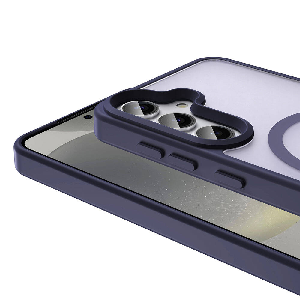 Galaxy S24 Kılıf M-safe Şarj Özellikli Mat Arka Yüzey Zore Sio Kapak Koyu Mor